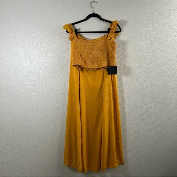 NWT Lulus Trancoso Golden Yellow Two-Piece Maxi Dress XL - Picture 5 of 12